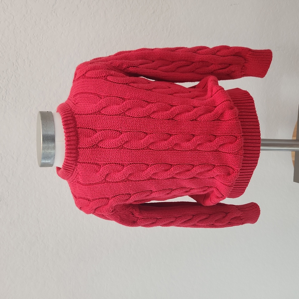JCrew Crewcuts Boys Red Cable Sweater Size XXS